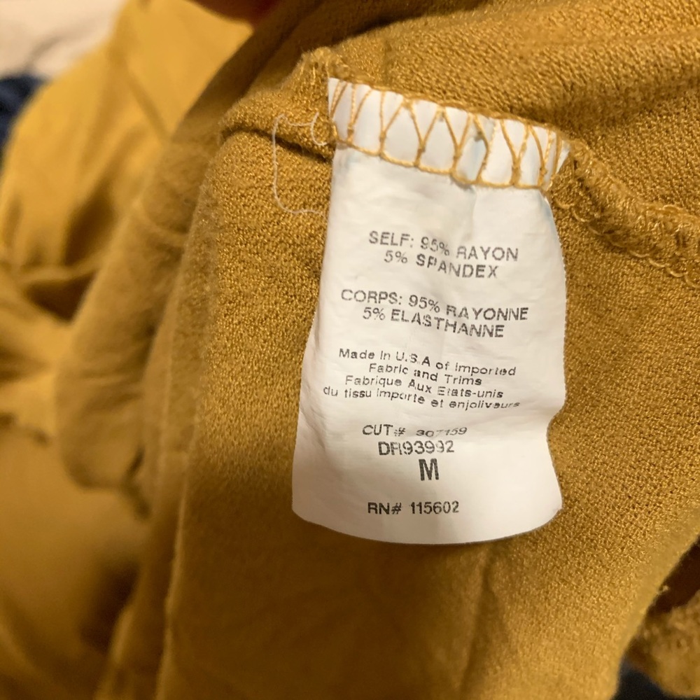 Lush mustard yellow chambray front tie dress - Picture 5 of 5